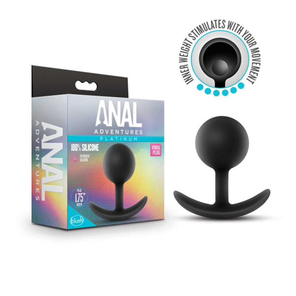 Anal Adventures - Platinum - Silicone Vibra Plug  - Black