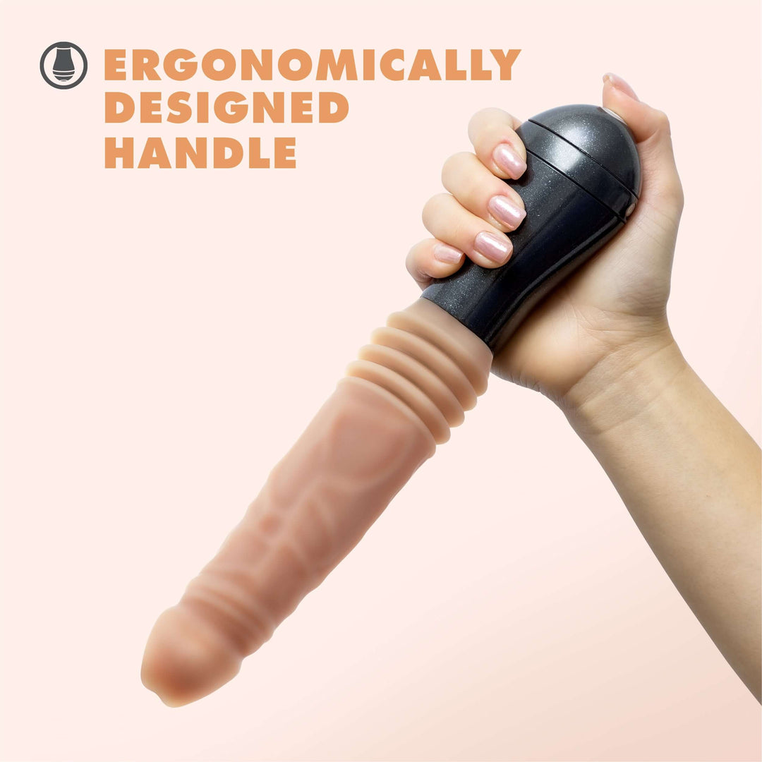 Dr. Skin Silicone - Dr. Knight - Thrusting  Gyrating Vibrating Dildo - Beige