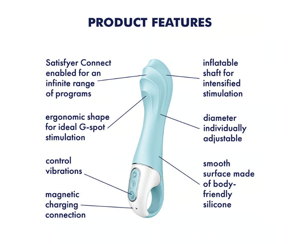 Satisfyer Air Pump Vibrator 5 Plus Inflatable  G-Spot Vibrator - Blue