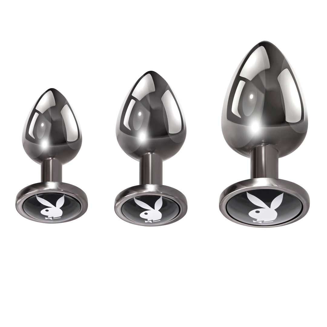 Playboy Pleasure - Pleasure 3 Ways - Butt Plug - Hematite