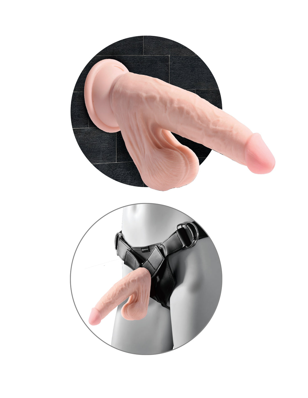 7 Inch Triple Density Cock With Swinging Balls - Light