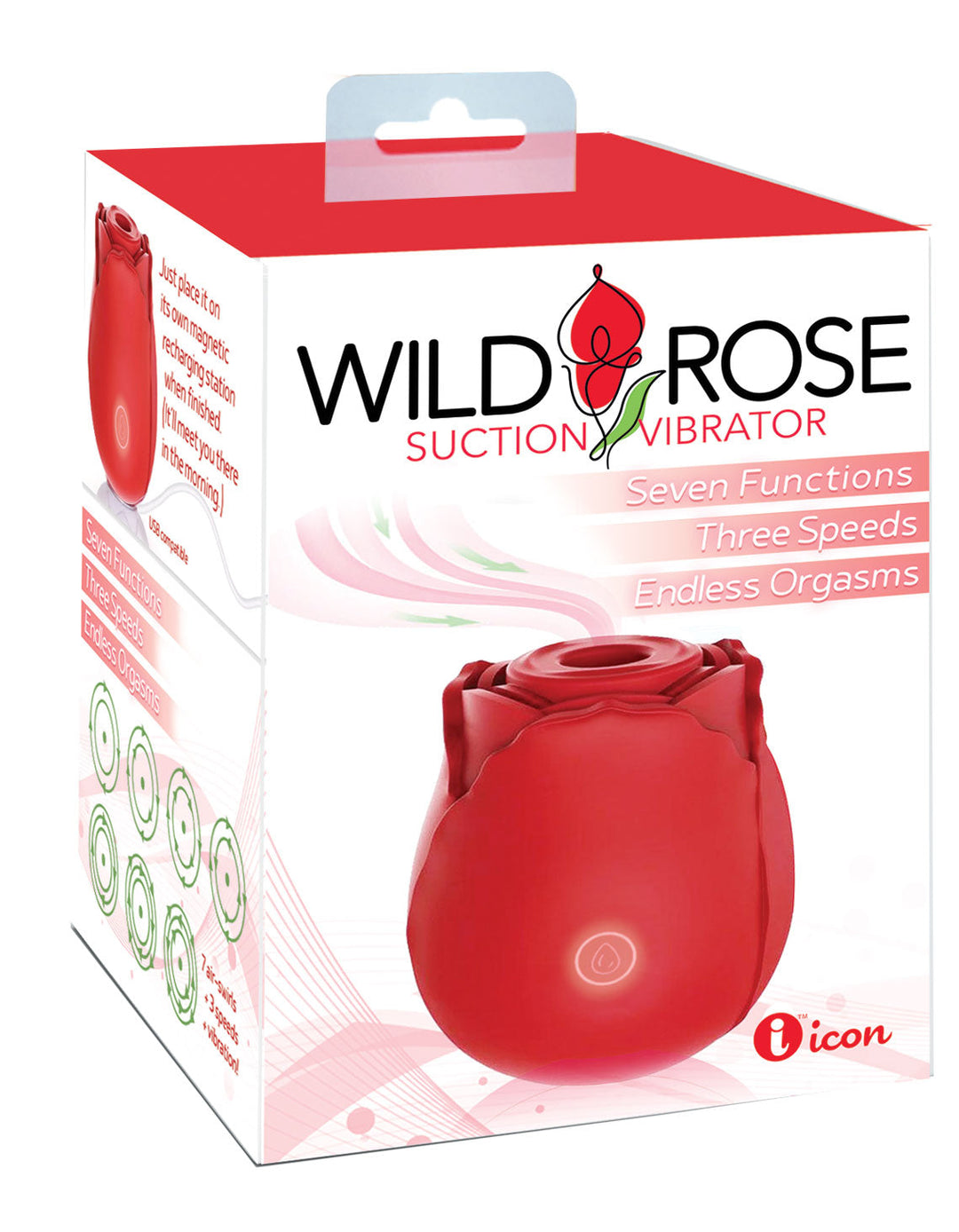 Wild Rose Suction Vibrator - Red