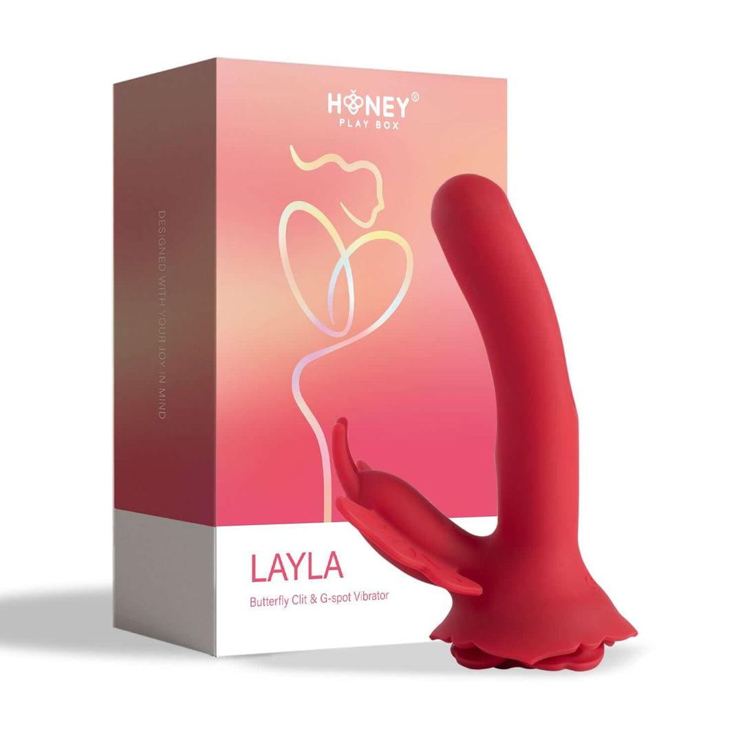 Layla - Butterfly Clit and G-Spot Vibrator - Red