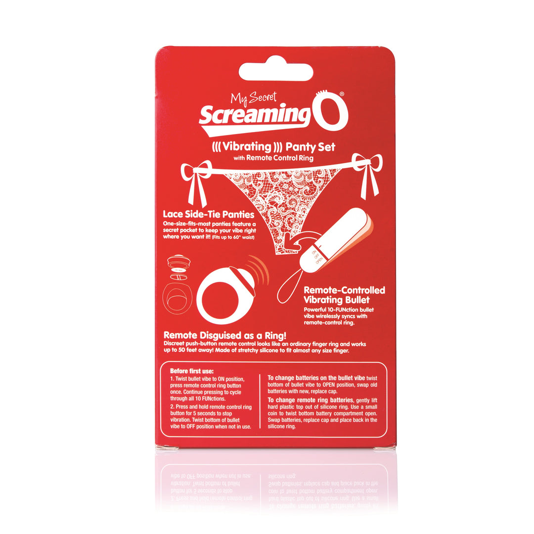 My Secret Screaming O Vibrating Panty Set - Red - Each