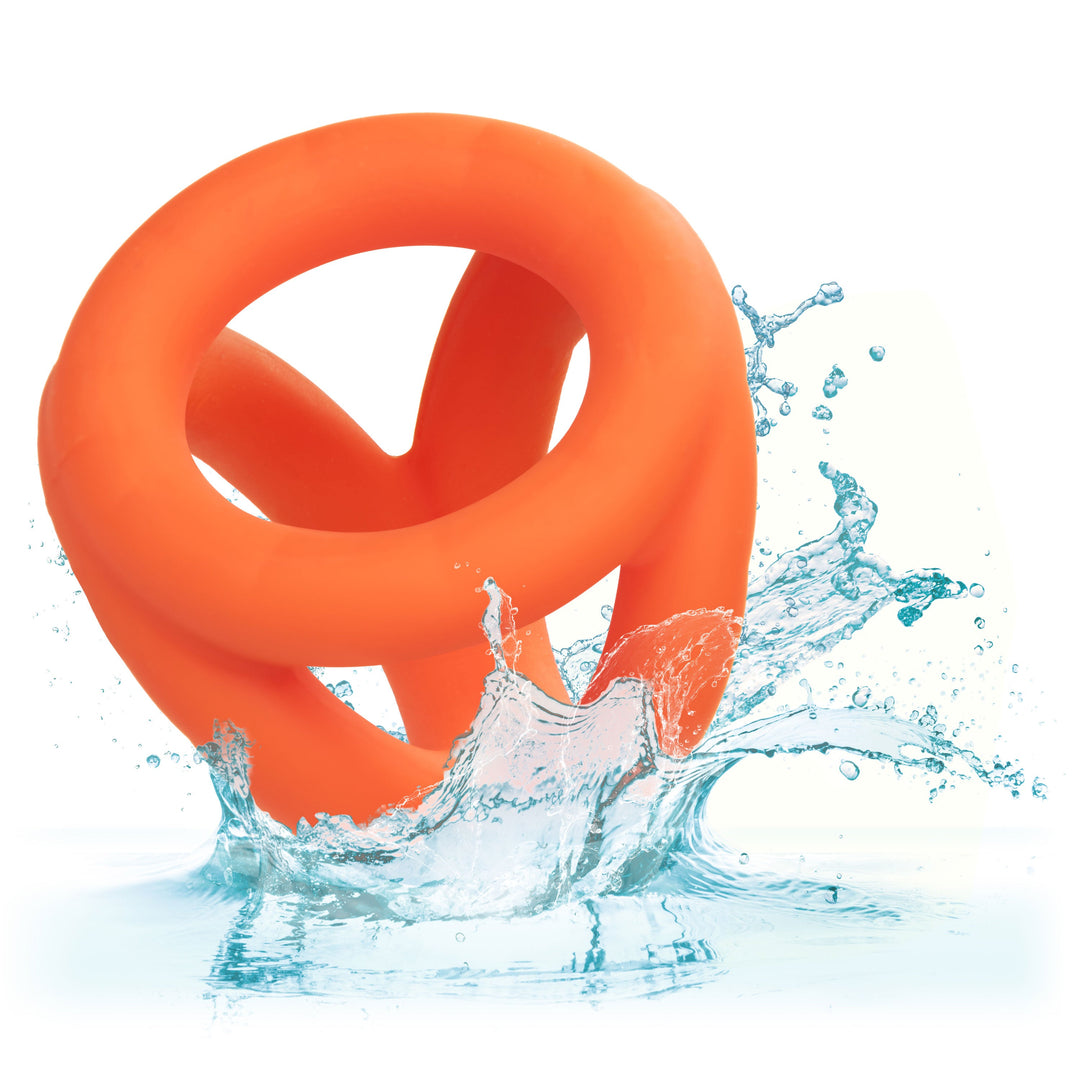 Alpha Liquid Silicone Tri-Ring - Orange  Orange