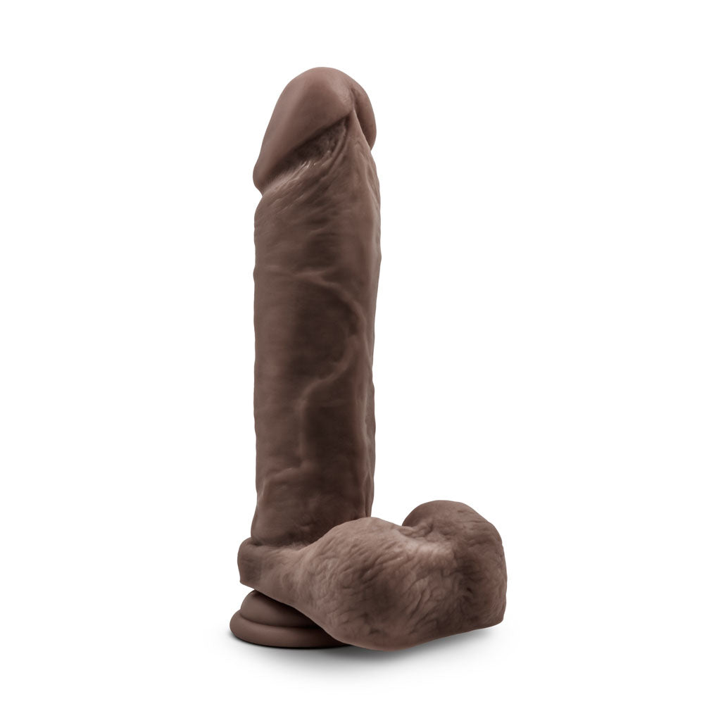 Au Natural - 9 Inch Dildo With Suction Cup -  Chocolate