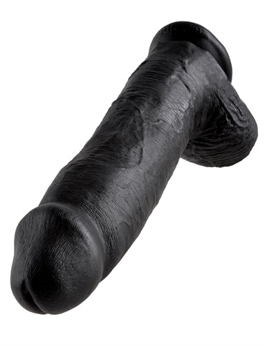 King Cock 12 Inch Cock With Balls - Black