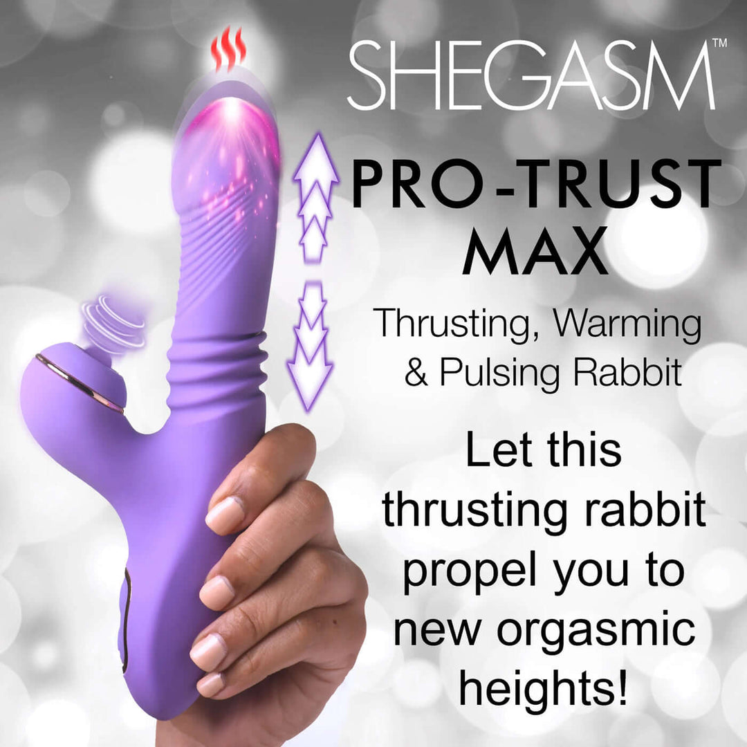 Pro-Thrust Max 14x Thrusting and Pulsing Silicone  Rabbit - Purple