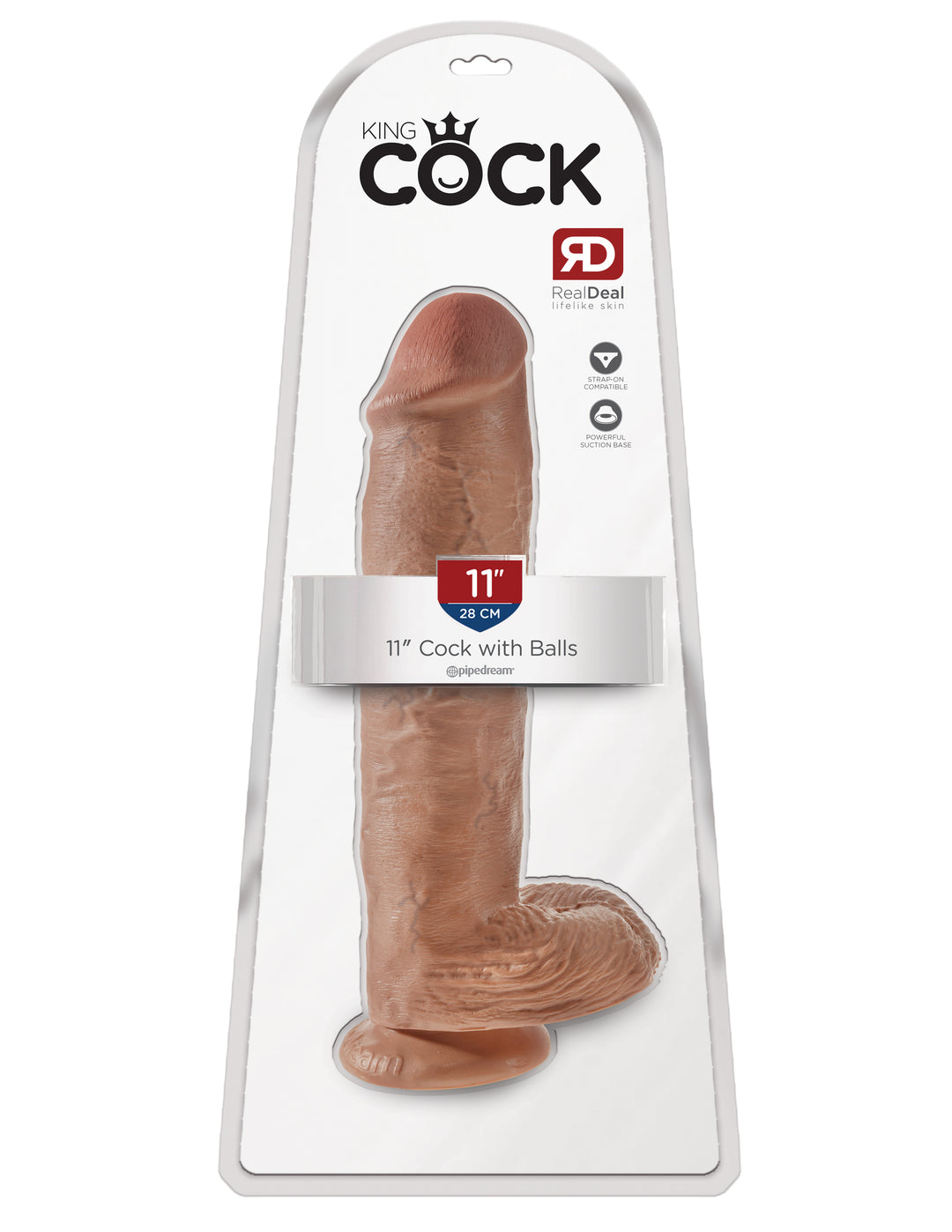 King Cock  11 Inch Cock With Balls - Tan