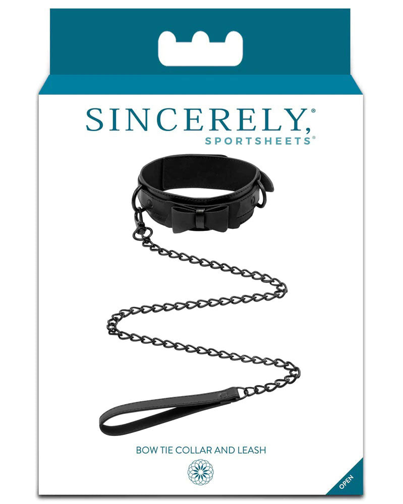 Bow Tie Collar & Leash - Black