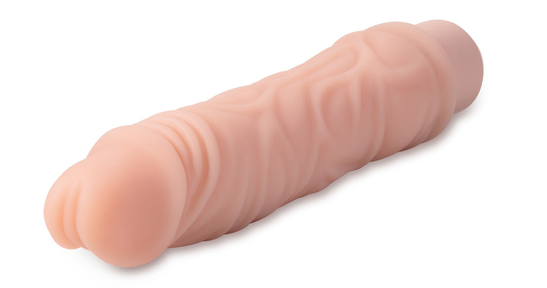 Dr. Skin Silicone - Dr. David - 8 Inch Vibrating  Dildo - Beige