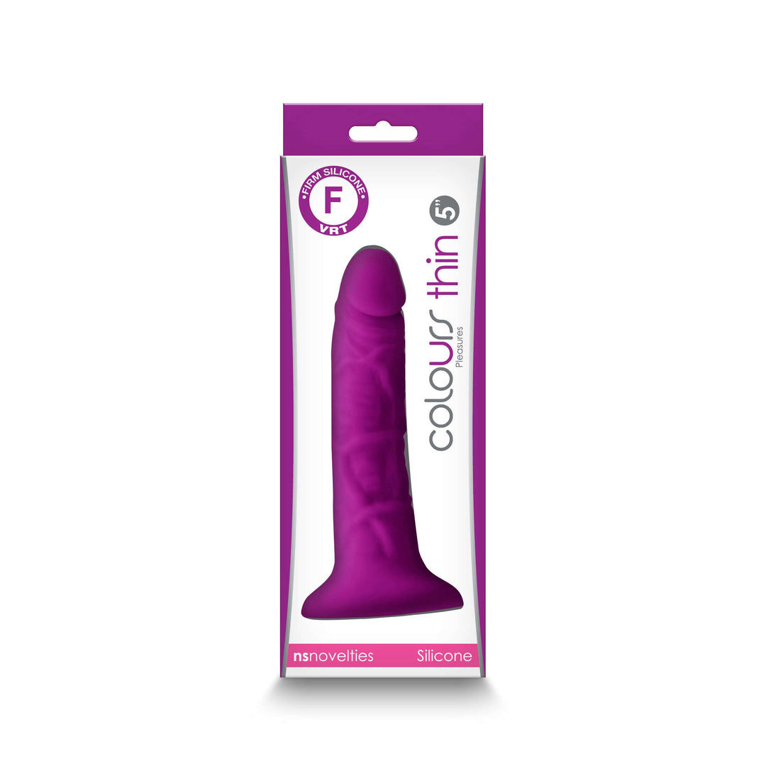 Colours - Pleasures - Thin 5 Inch Dildo - Purple