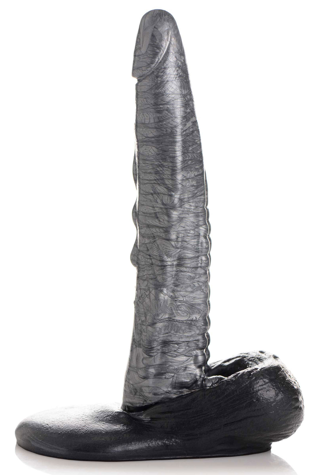 The Gargoyle Rock Hard Silicone Dildo -  Silver