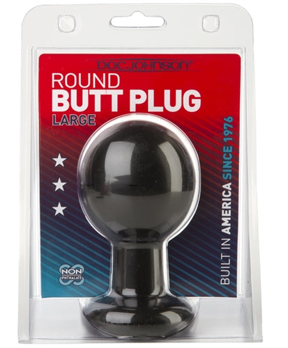 Round Butt Plug - Large - Black