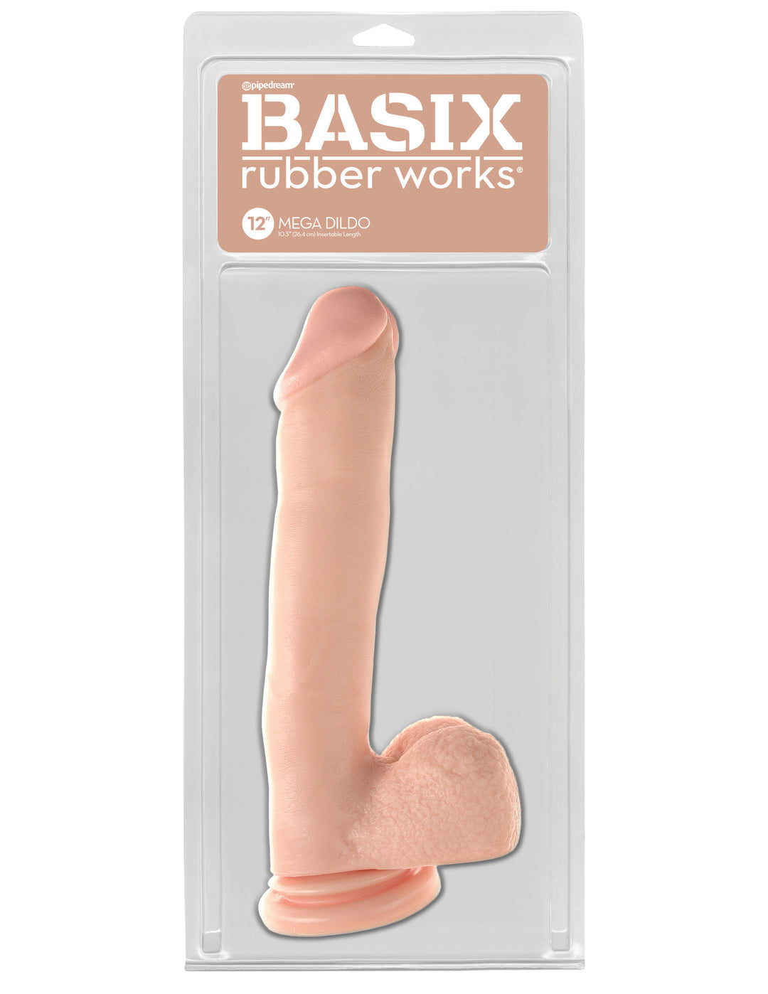 Basix Rubber Works 12 Inch Mega Dildo - Flesh