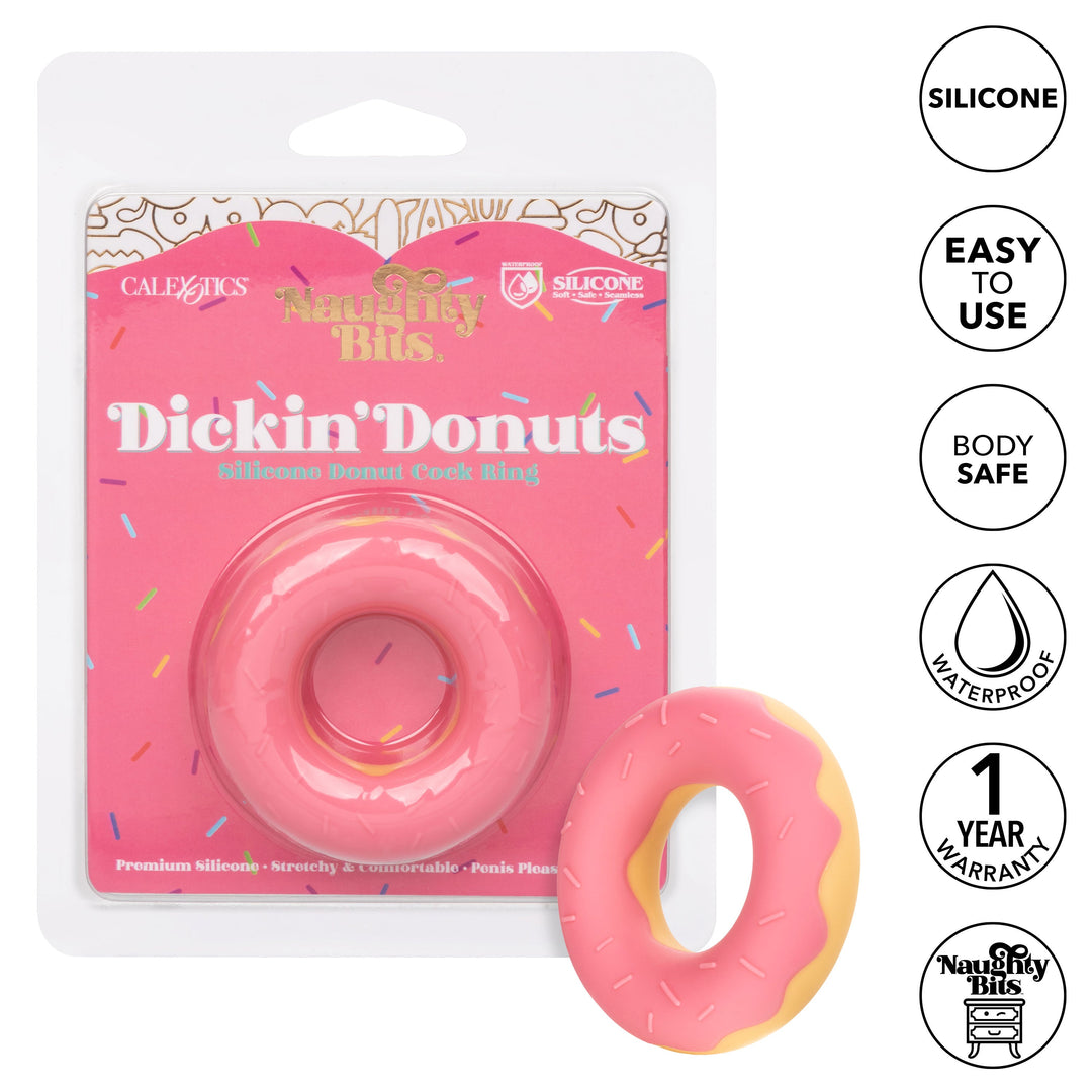 Naughty Bits Dickin’ Donuts Silicone Donut Cock  Ring - Pink