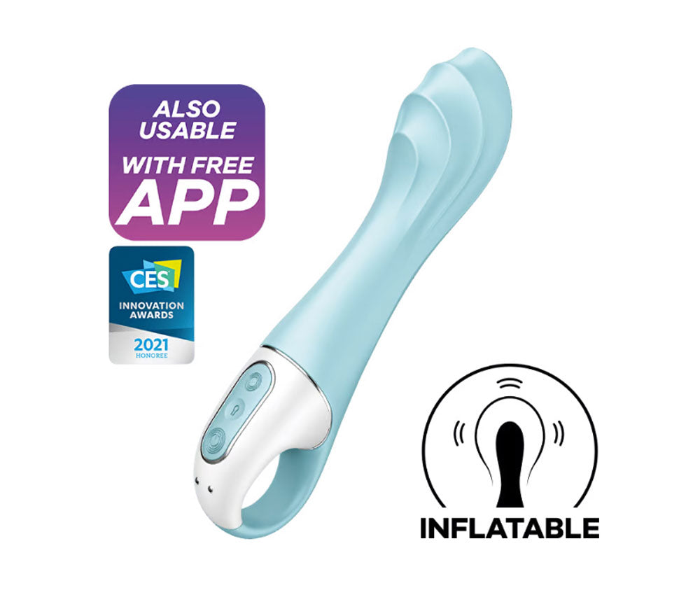 Satisfyer Air Pump Vibrator 5 Plus Inflatable  G-Spot Vibrator - Blue