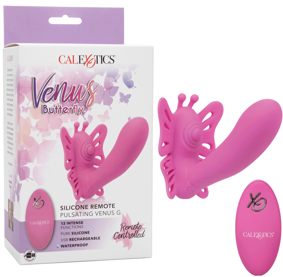 Venus Butterfly Silicone Remote Pulsating Venus G  - Pink