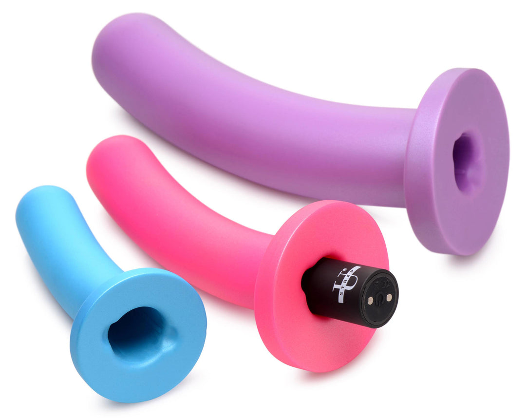 Triple Peg 28x Vibrating Silicone Dildo Set With Remote