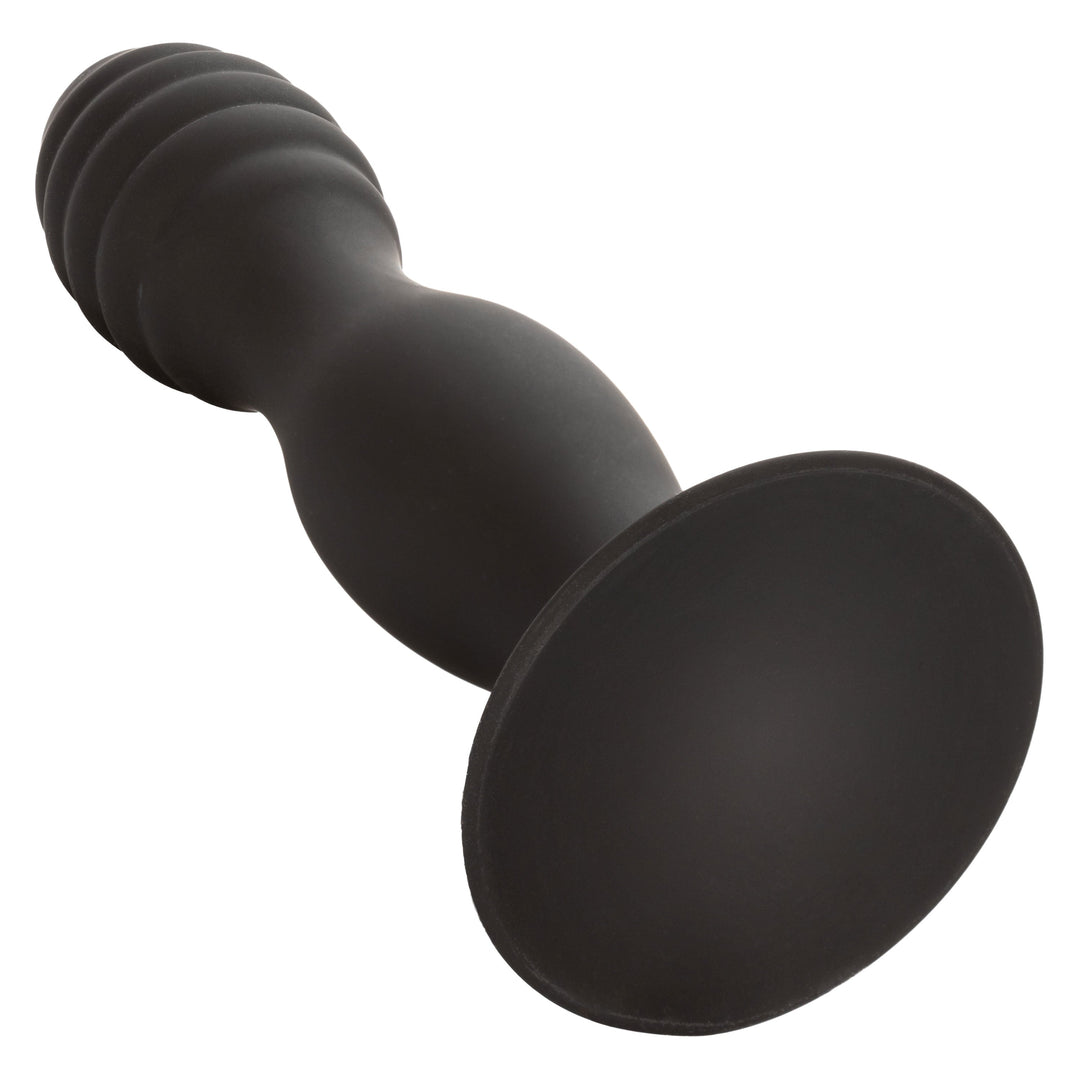 Silicone Ribbed Anal Stud - Black