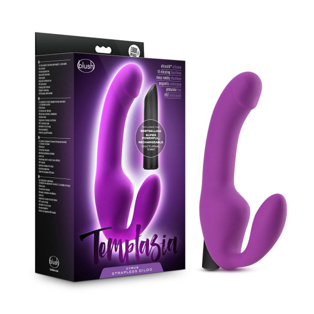 Temptasia - Cyrus - Strapless Silicone Dildo -  Purple