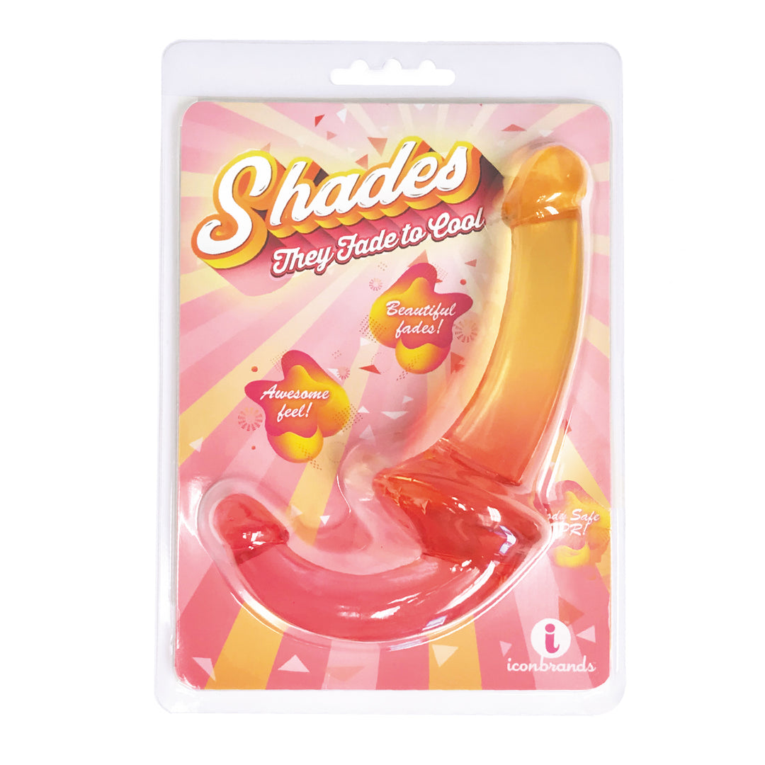 Shades - 9.5 Inch Strapless Double Dong - Pink to Orange