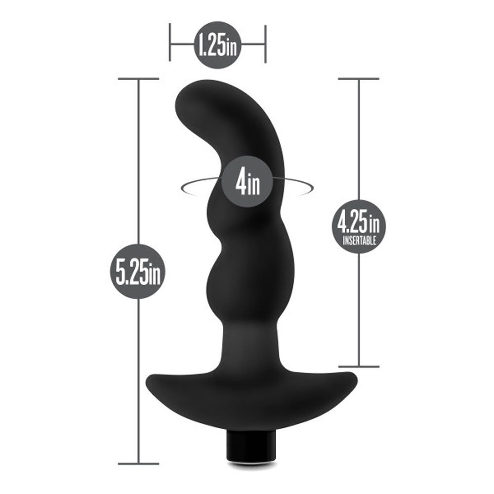 Anal Adventures - Platinum - Silicone Vibrating  Prostate Massager 03 - Black