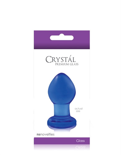 Crystal Premium Glass Plug - Small - Clear Blue