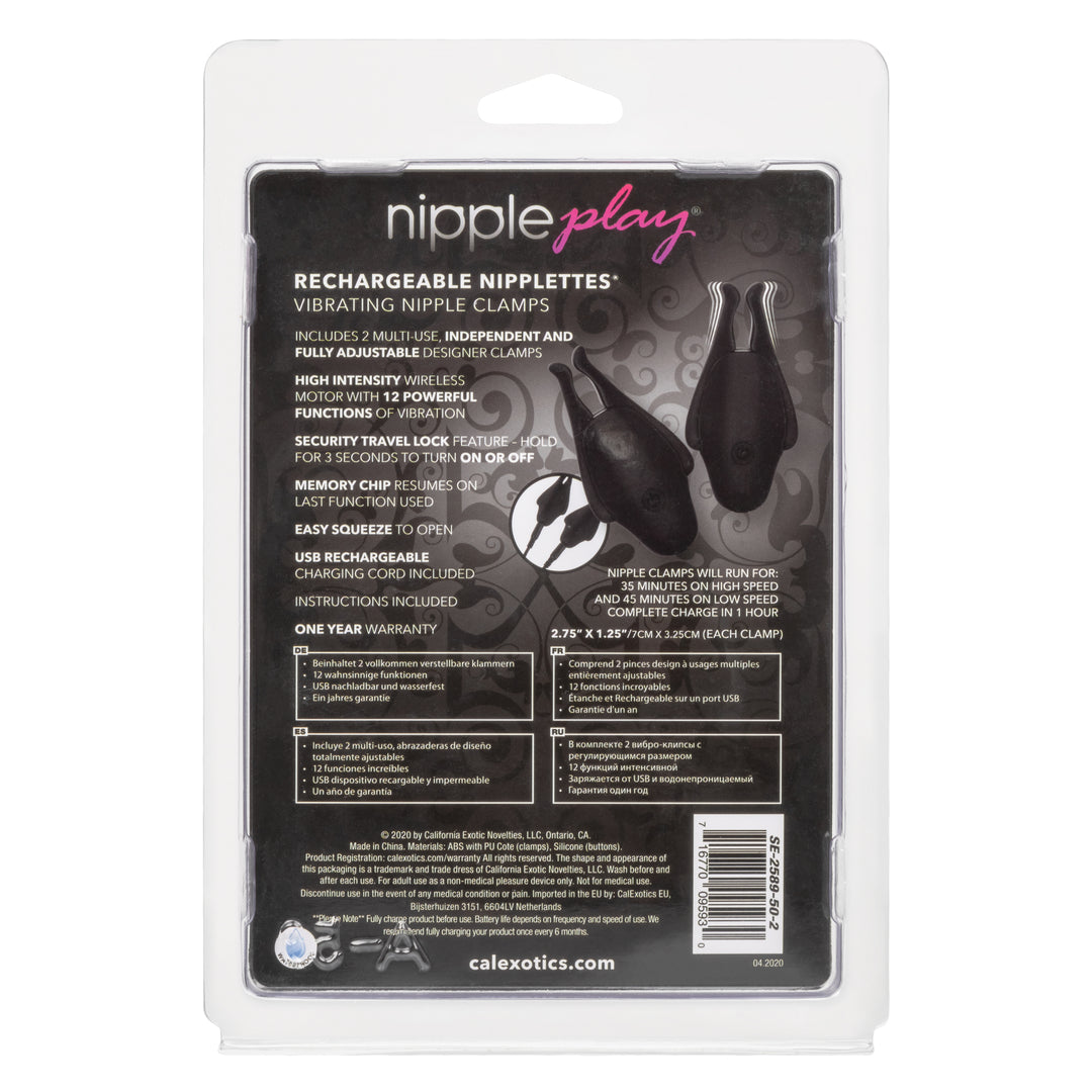 Nipple Play Rechargeable Nipplettes - Black