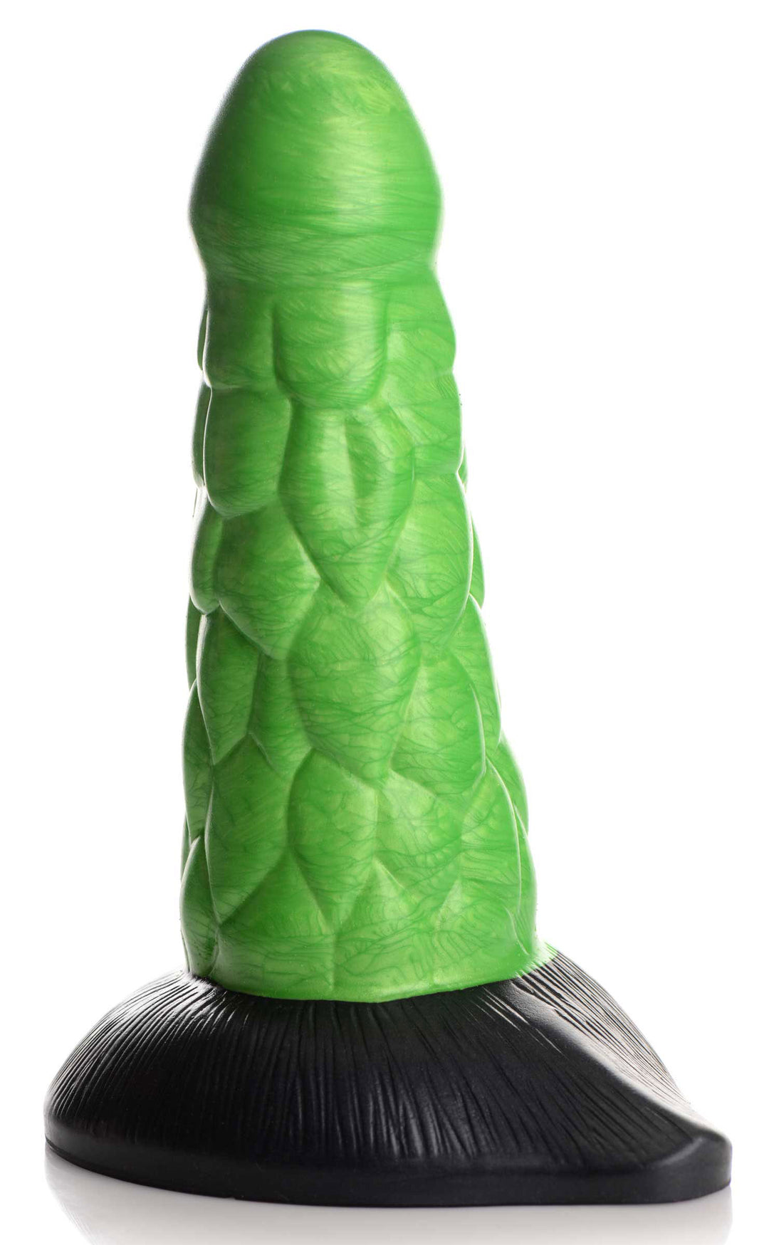 Radioactive Reptile Thick Scaly Silicone  Dildo - Green