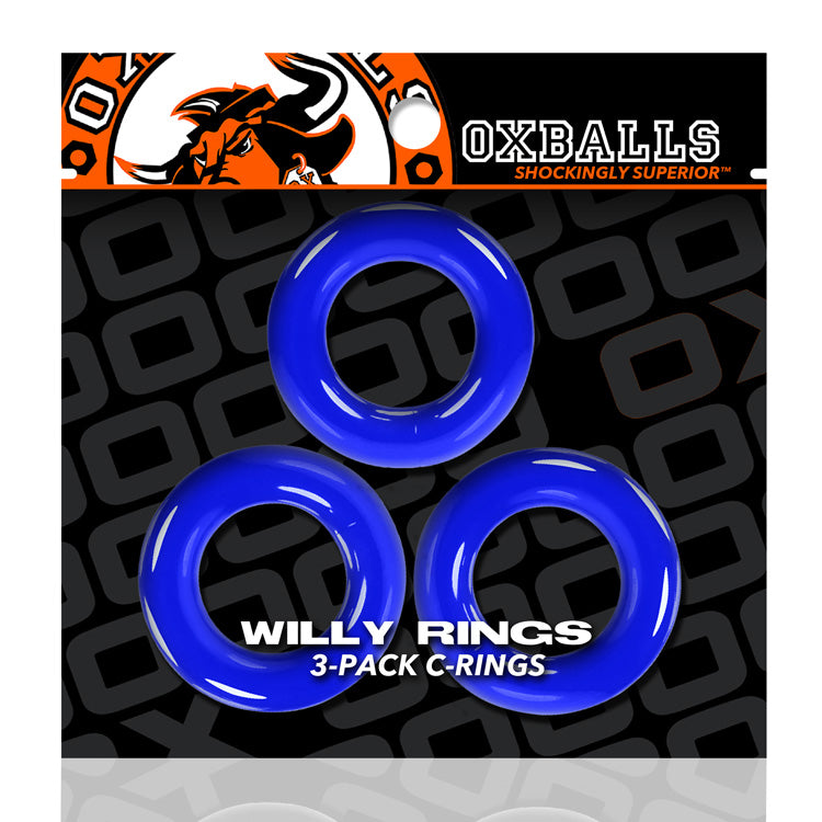 Willy Rings 3-Pack Cockrings - Police Blue