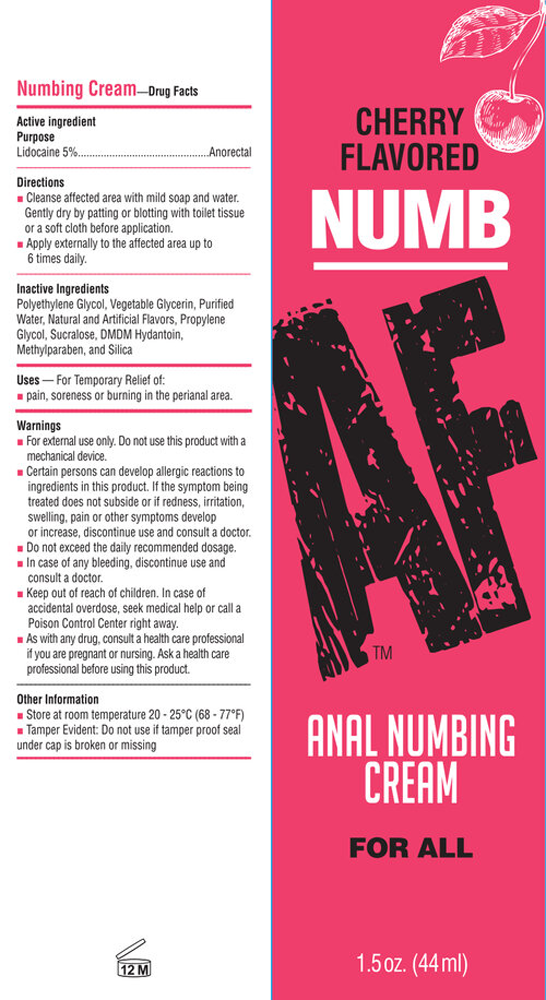 Numb Af - Anal Desensitizer Gel - Cherry -  1.5 Fl Oz