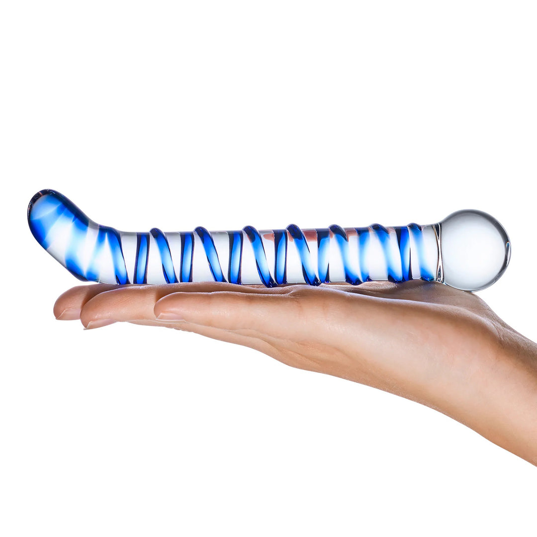 Mr. Swirly 6.5 Inch G-Spot Glass Dildo