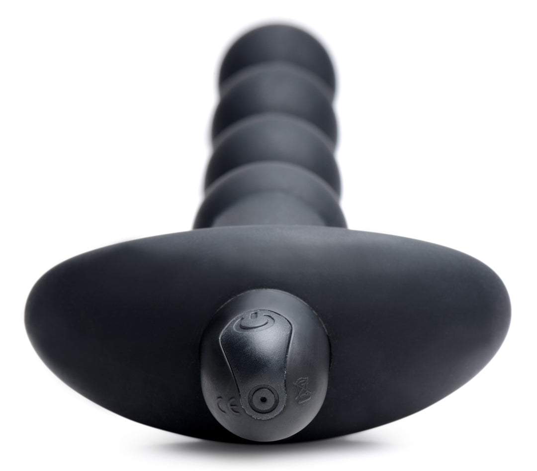 Bang - Vibrating Silicone Anal Beads and Remote Black