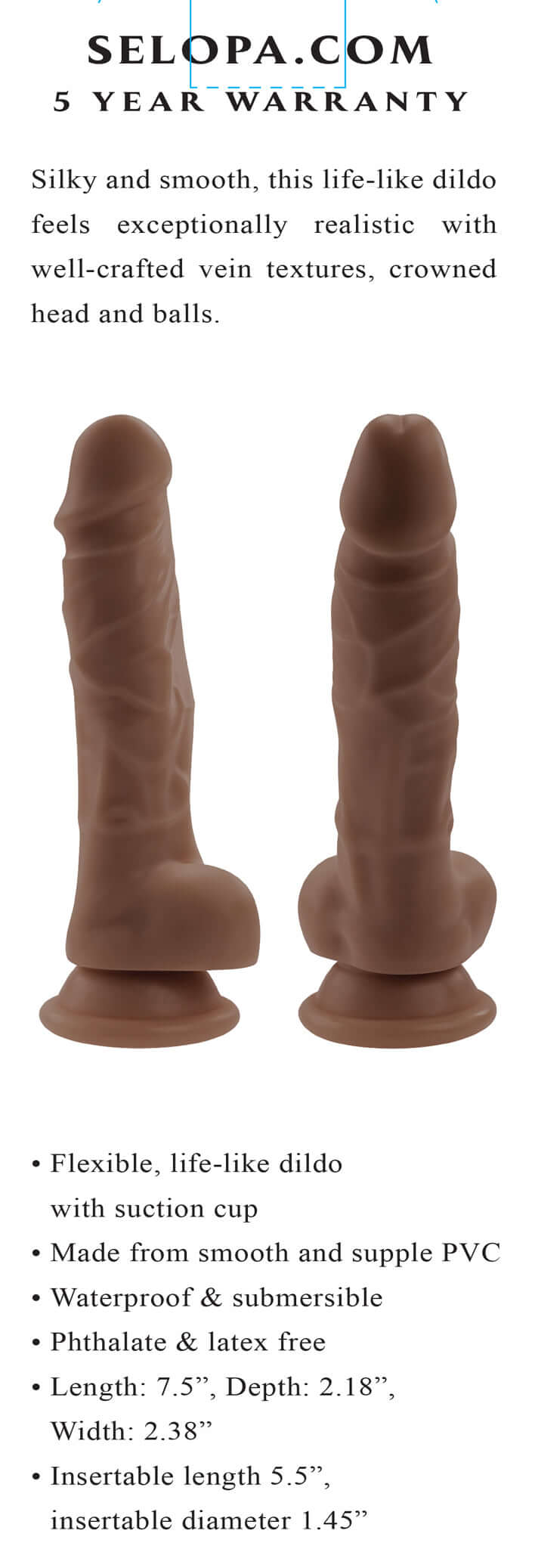 6 Inch Dildo - Dark