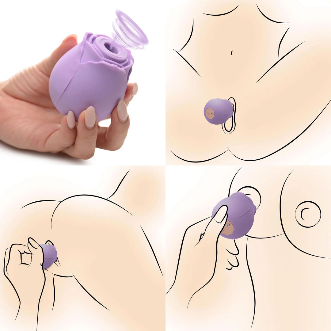 Bloomgasm Wild Rose 10x Suction Clit Stimulator -  Purple