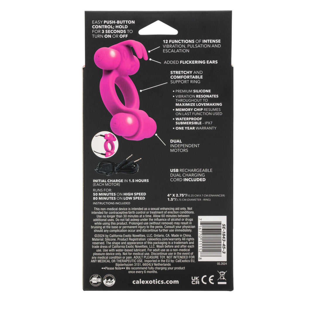 Silicone Rechargeable Rockin’ Rabbit - Pink