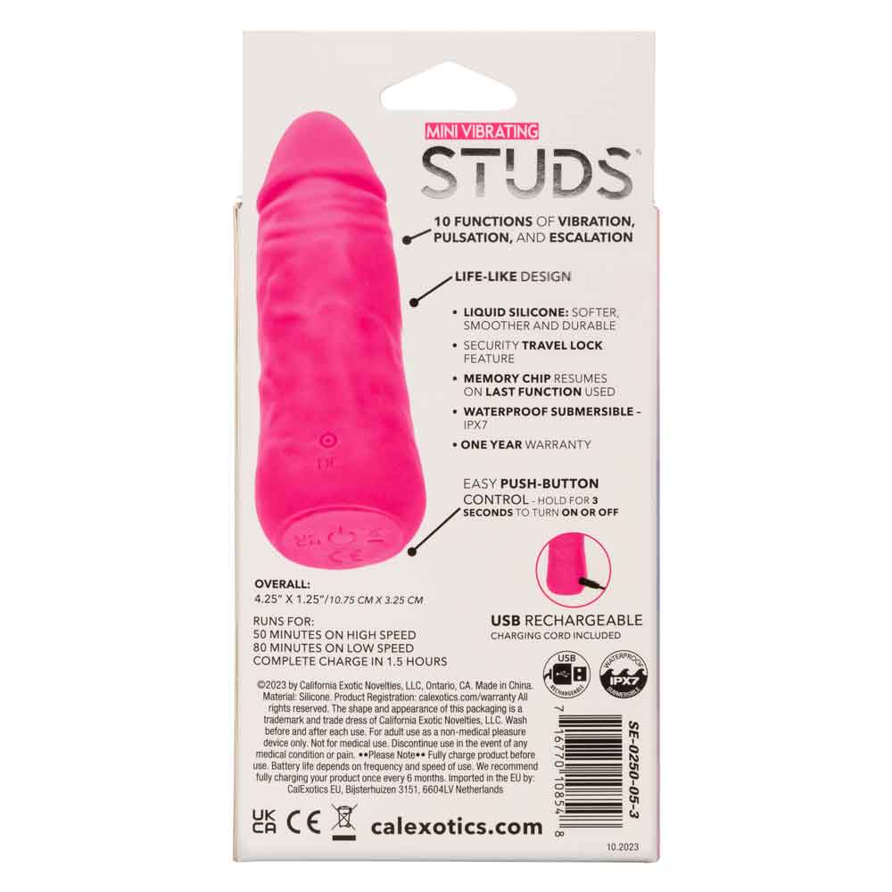 Mini Vibrating Studs - Pink