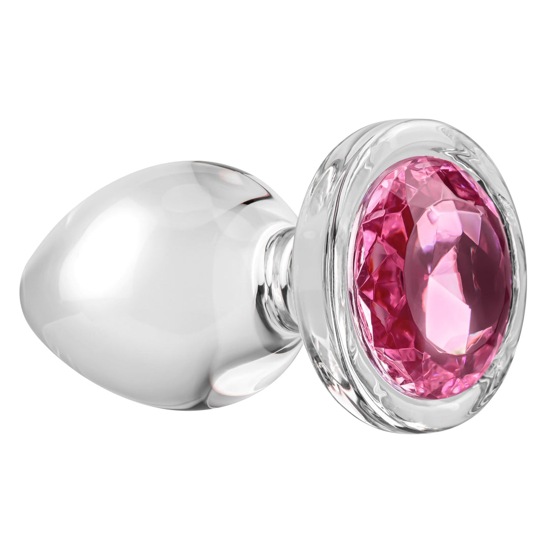 Pink Gem Glass Plug - Large - Pink