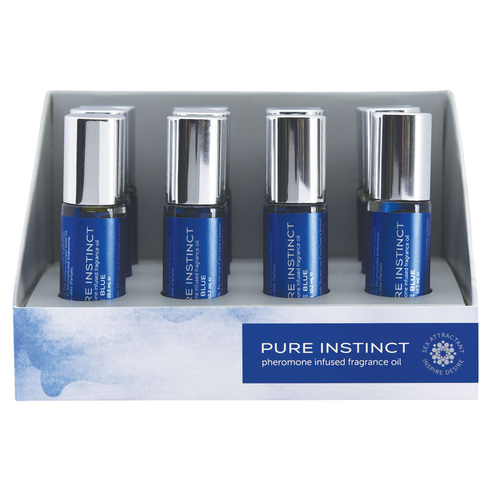 Pure Instinct Pheromone Fragrance Oil True Blue Roll on 12 Pc Display