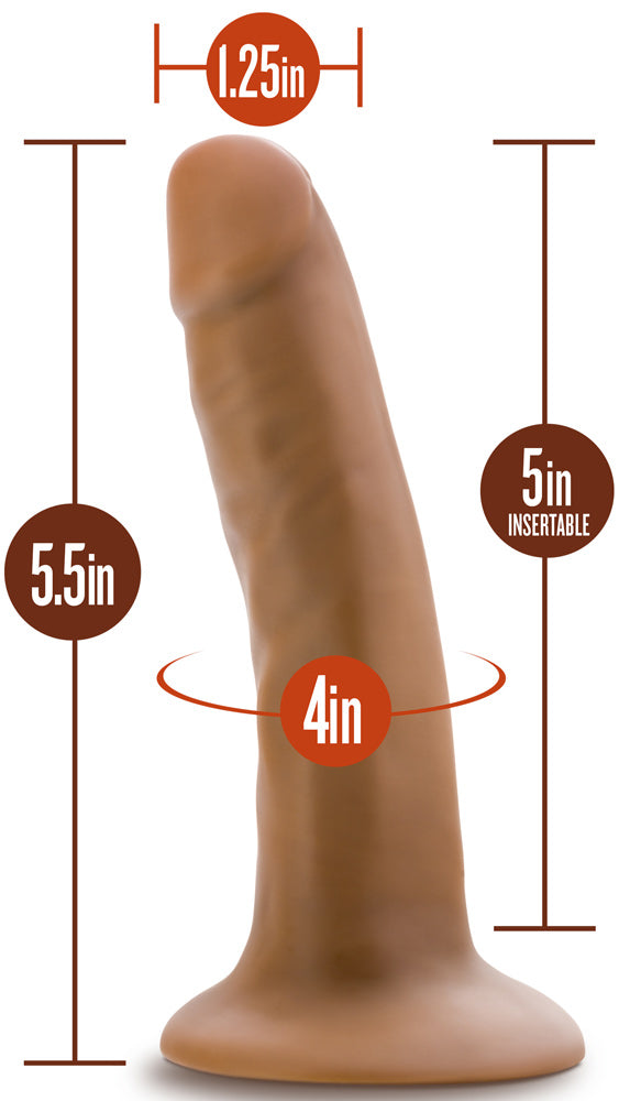 Dr. Skin Silicone - Dr. Lucas - 5 Inch Dong With  Suction Cup - Mocha