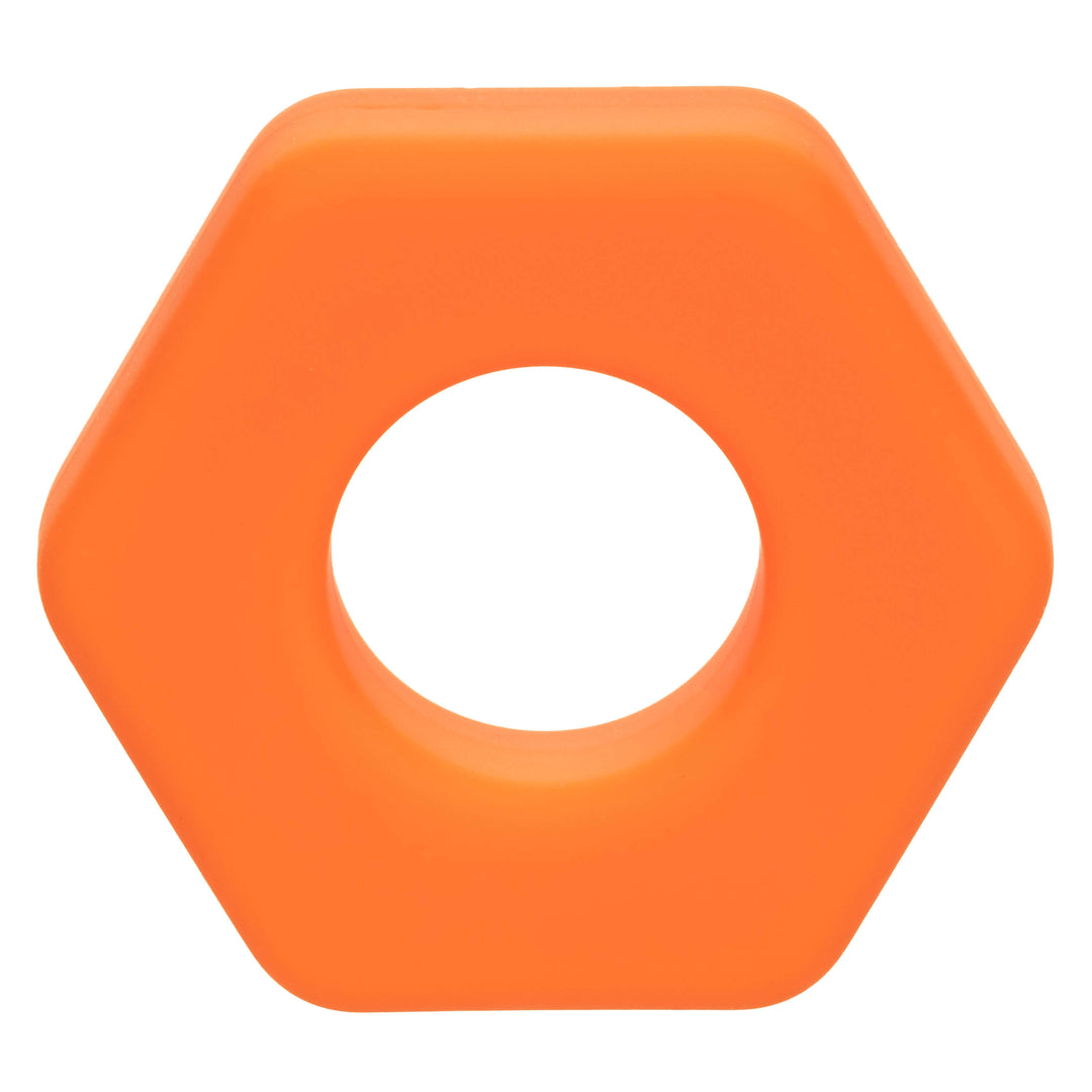 Alpha Liquid Silicone Prolong Sexagon Ring -  Orange