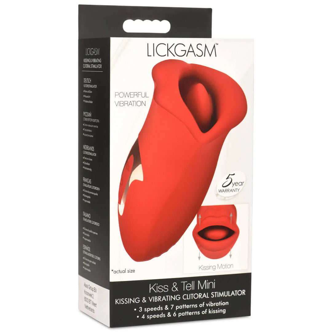 Lickgasm Kiss and Tell Mini Kissing and Vibrating  Clitoral Stimulator - Red