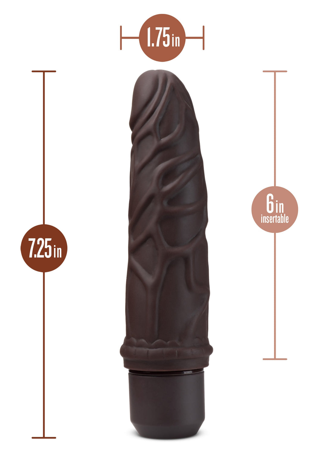 Dr. Skin Silicone - Dr. Robert - 7 Inch Vibrating  Dildo - Brown