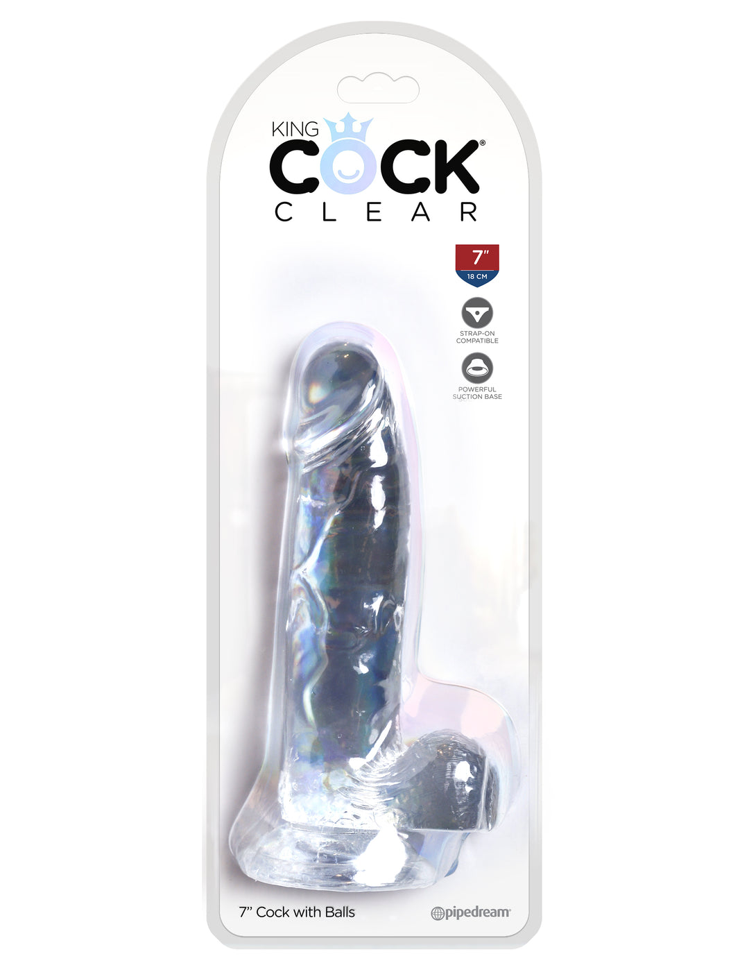 King Cock Clear 7 Inch Cock With Balls