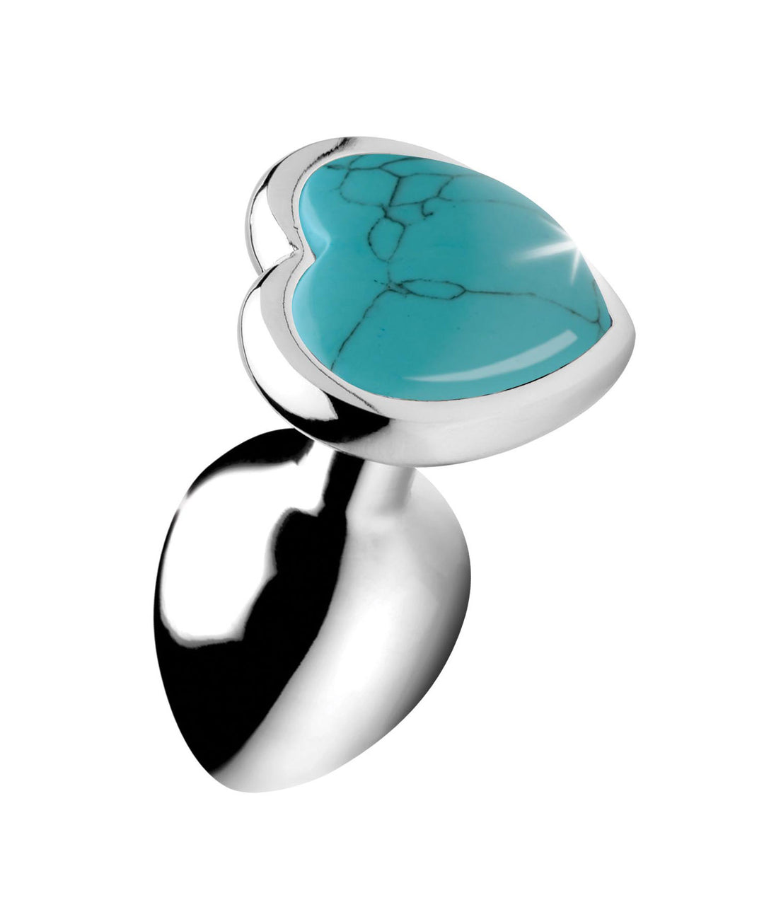 Turquoise Heart Anal Plug - Medium