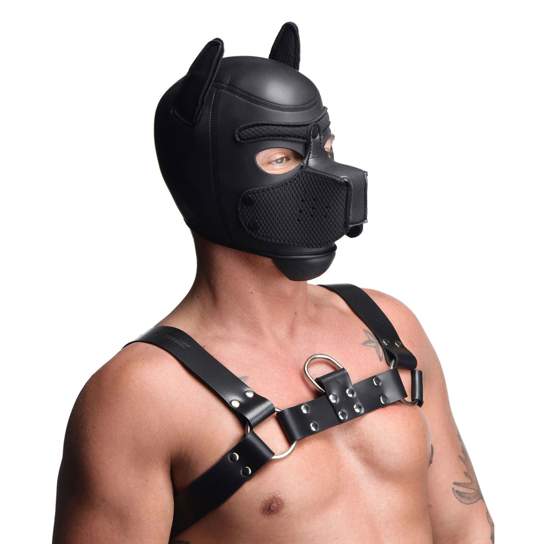 Spike Neoprene Puppy Hood - Black