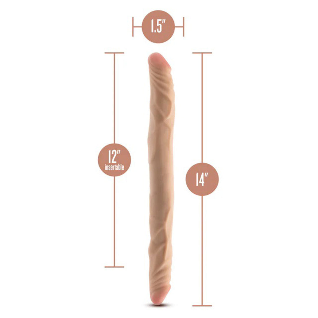 Dr. Skin Plus - 14” Posable Double Dong - Beige