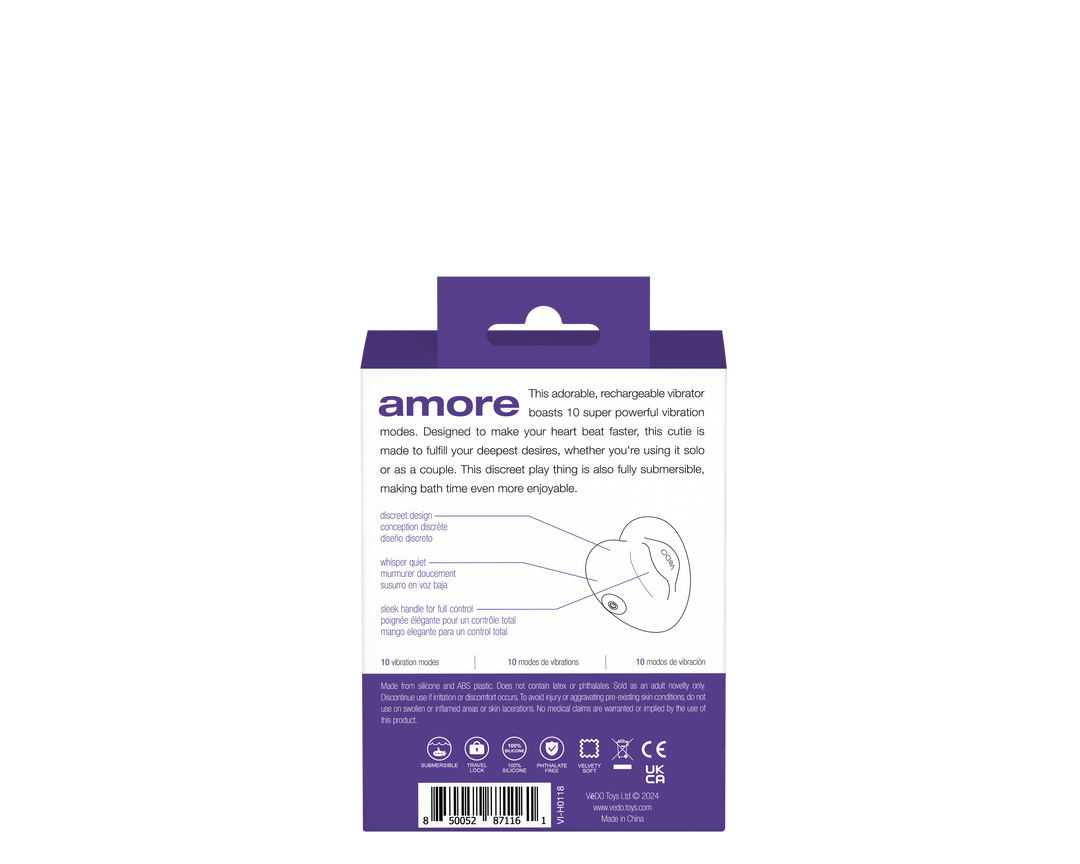 Amore Rechargeable Pleasure Vibe - Purple