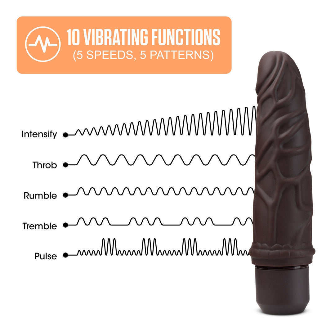 Dr. Skin Silicone - Dr. Robert - 7 Inch Vibrating  Dildo - Brown